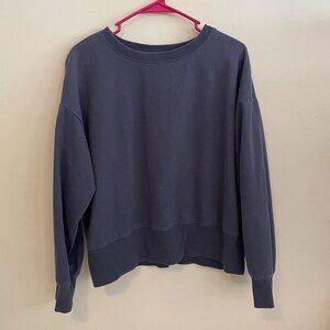 RDI Oversized Crop Pullover Crewneck Sweater Dusty Blue Womens Size Large